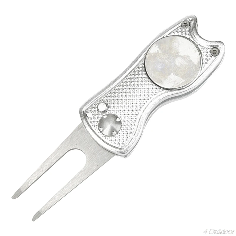 Вилка Для Гольфа Складная из нержавеющей стали с магнитной кнопкой | Спорт и