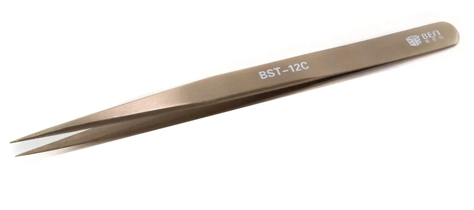 Пинцет с прямым наконечником Best BST-12C (134мм) медный |