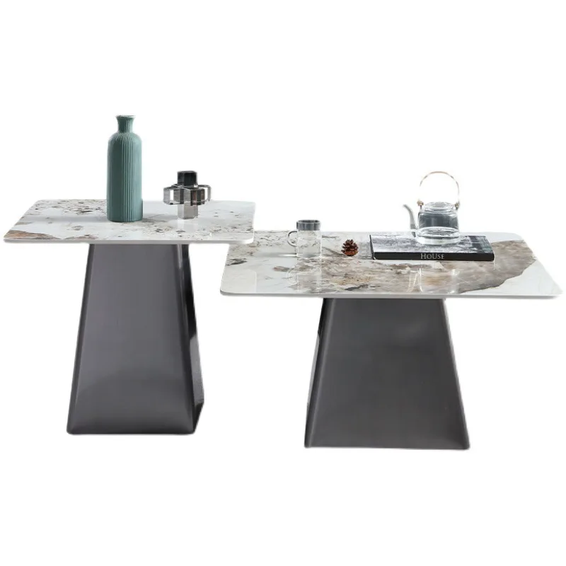 

Italian rock slate coffee table glossy modern minimalist household small