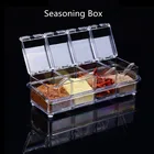 Прозрачная коробка 4 в 1 для приправ, соль, сахар, искусственная коробка для хранения приправ, Новинка