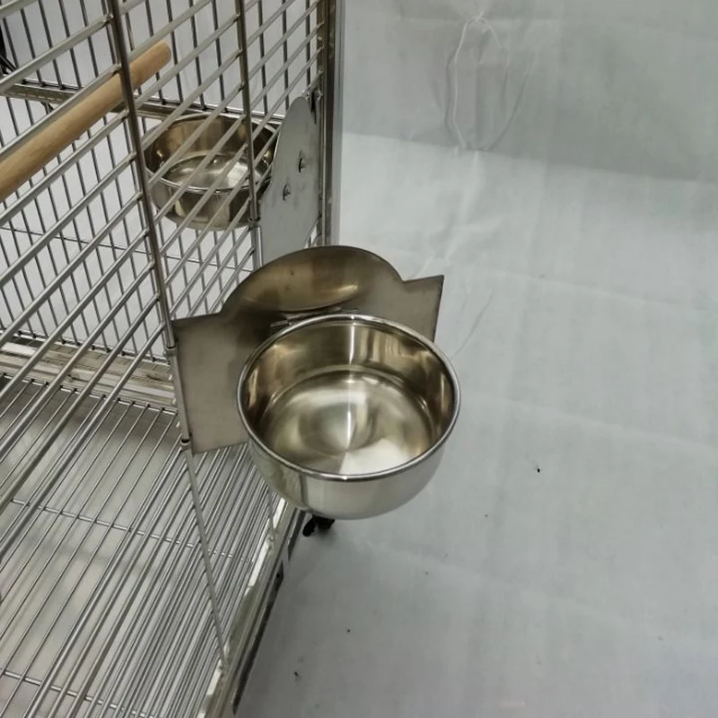Большой Размер 304 Нержавеющей Стали с Клеткой для Попугая Двойная Клетка Для Птиц