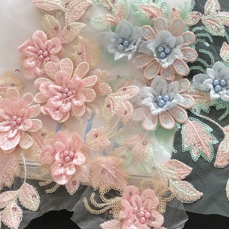 Diy Алмазная вышивка бисером цветочное кружево аппликация для свадебного платья с