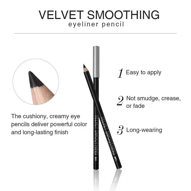 

New Arrival Best 2 Pcs EyeLiner Smooth Waterproof Cosmetic Makeup Beauty Pencil Long Lasting Eyeliner Black Eyeliner Pencil J8X9