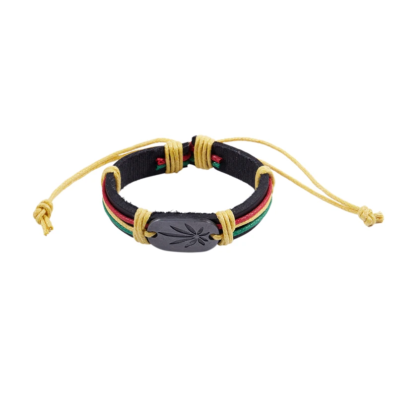 

Rasta Jamaica Reggae Leather Bracelet