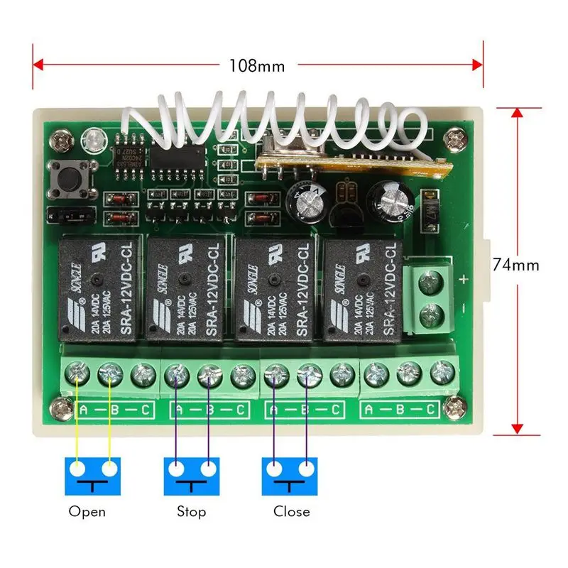 12V 4CH Channel 433Mhz Wireless Remote Control Switch Integrated Circuit With 2 Transmitter DIY Replace Parts Tool Kits | Обустройство