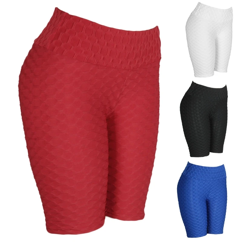 

Women High Waisted Tummy Control Biker Shorts Textured Ruched Butt Lifting Skinny Yoga Pants Sports Gym Running Leggings