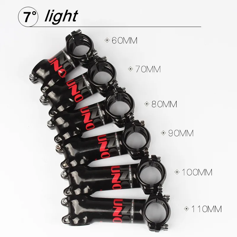 

UNO Ultralight AL6061 Aluminum Alloy Mountain Bike Bar Stem 7/17 Degree 60-130mm Red Logo Bicycle Parts