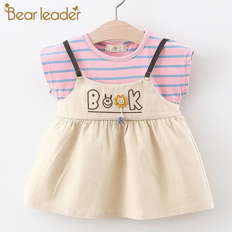 Bear Leader/платья для малышей новое летнее милое платье новорожденных девочек