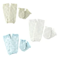 baby children knee tube stockingarm sleevesgloovessocks set soft cotton knitted leg warmer mittens kit