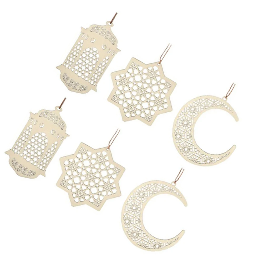 3 шт ислам ИД Рамадан Мубарак украшения Дерево Золотой подвесной фонарь