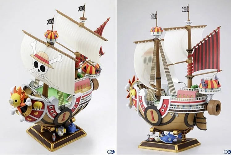 

28cm japan Anime One Piece Thousand Sunny & Going Merry Pirate Ship Model Boat PVC original Action Figure Collectible Toys