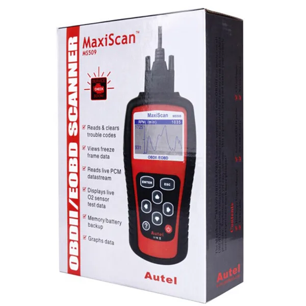 Автомобильный сканер MaxiScan MS509 OBDII/EOBD OBD2 автомобильный считыватель кодов рабочий