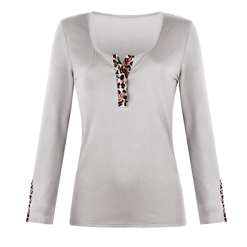 

Long Sleeve Shirt Women O-neck Print Leopard Harajuku Tee Shirt Femme Casual Womens Clothing 2020 SJ5465X