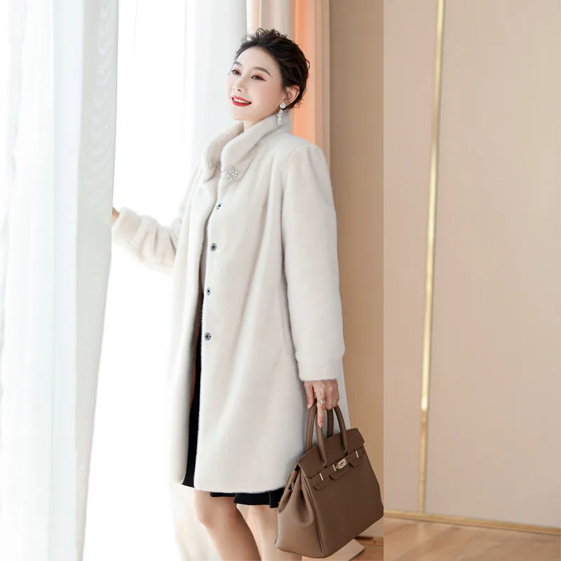(yihaodi garment making) new Korean version of China Haining imitation mink fur coat in autumn and winter 2021 women's single si