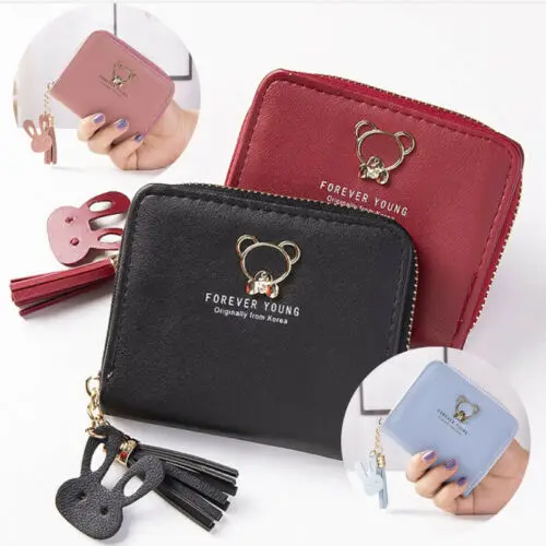 2019 Для женщин Сплошной милый кошелек для монет сумка чехол из кожи с кисточкой в