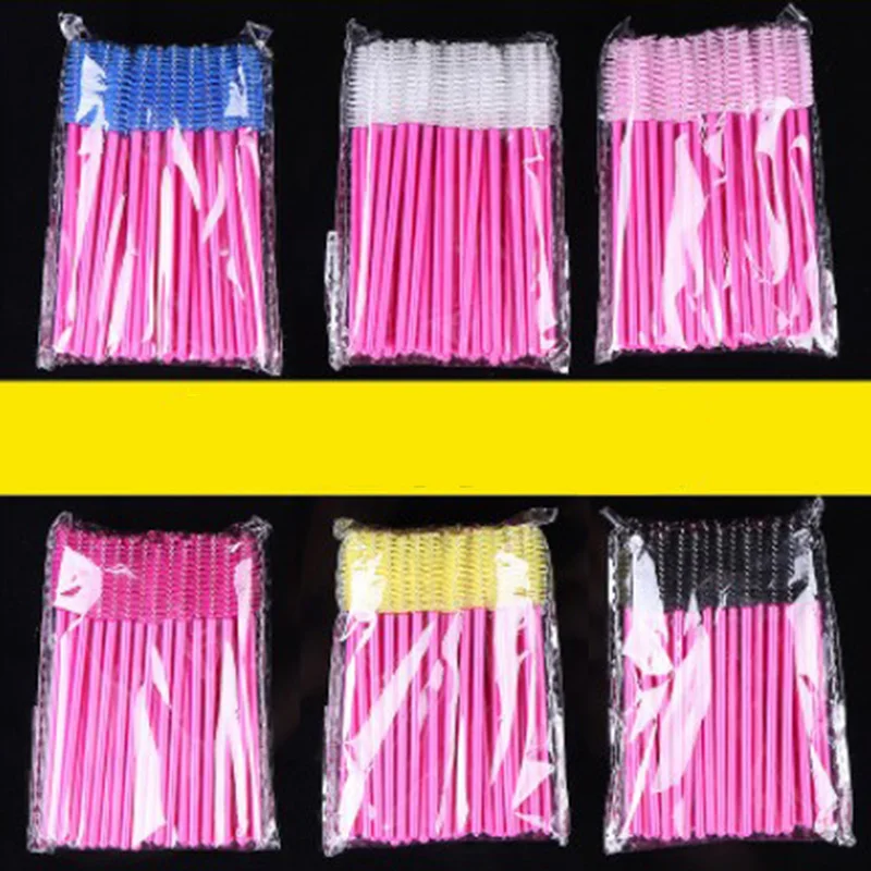 50 шт. одноразовые кисти для ресниц спиральные портативные бигуди бровей гребень