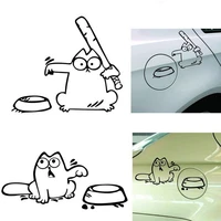 funny hungry cat vinyl car sticker feed me protective cover laptop window decorative tank car exterior accessories 1614cm