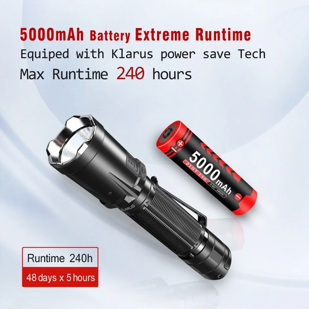 

KLARUS 21GT-E50 Multi-layer Protection Rechargeable 21700 Battery ,Li-ion 3.6V 5000mAh for Klarus E3 and XT21C LED Flashlight