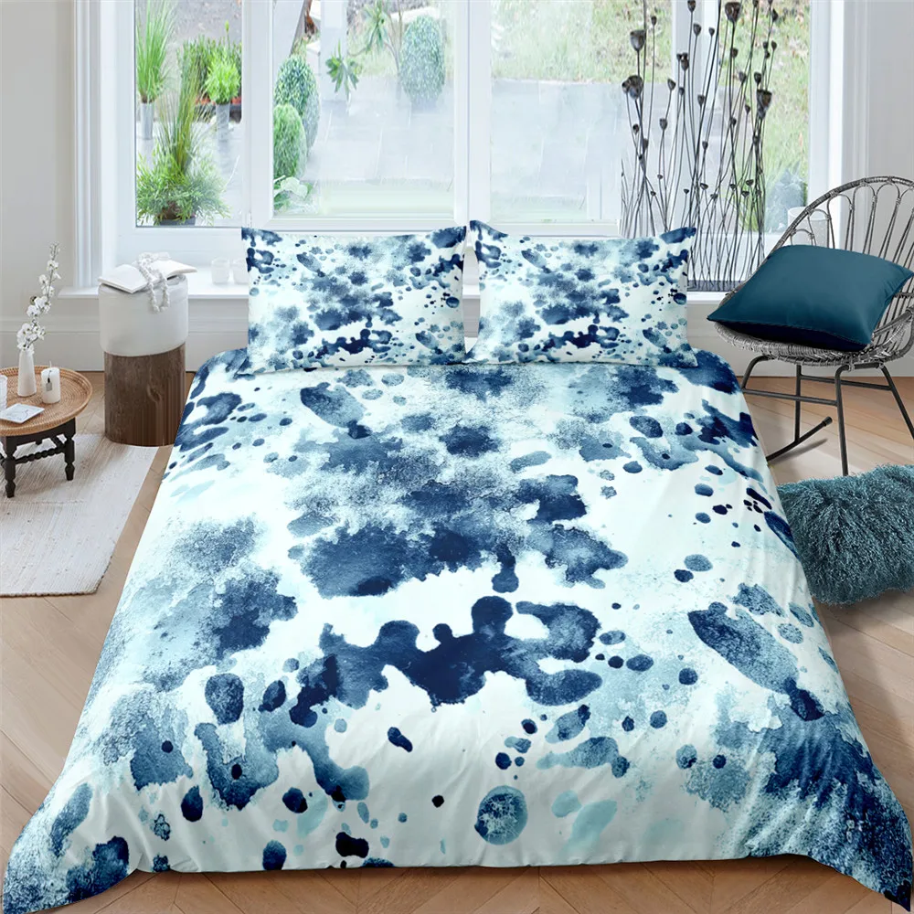 

Custom Colorful Bedding Set Queen Ink Print Duvet Cover Bedclothes 2/3pcs Home Textiles Fashion Design Quilt Cover Dropshipping