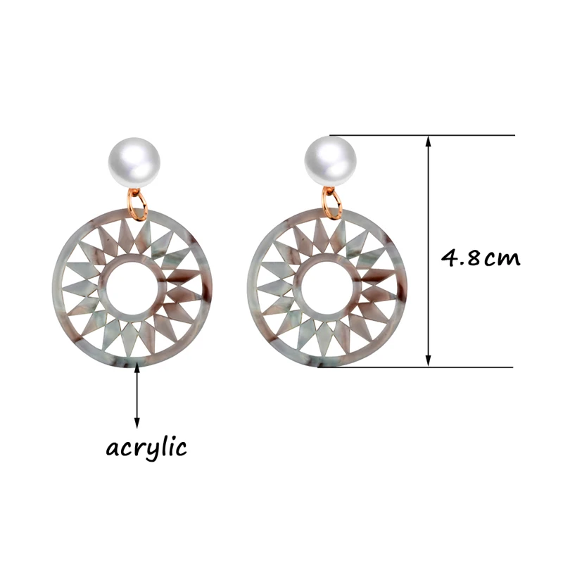 

LEEKER Retro Black Blue Round Hollow Sunflower Acrylic Circle Hoop Earrings For Women Simple Drop Dangler Party Jewelry 264 K2