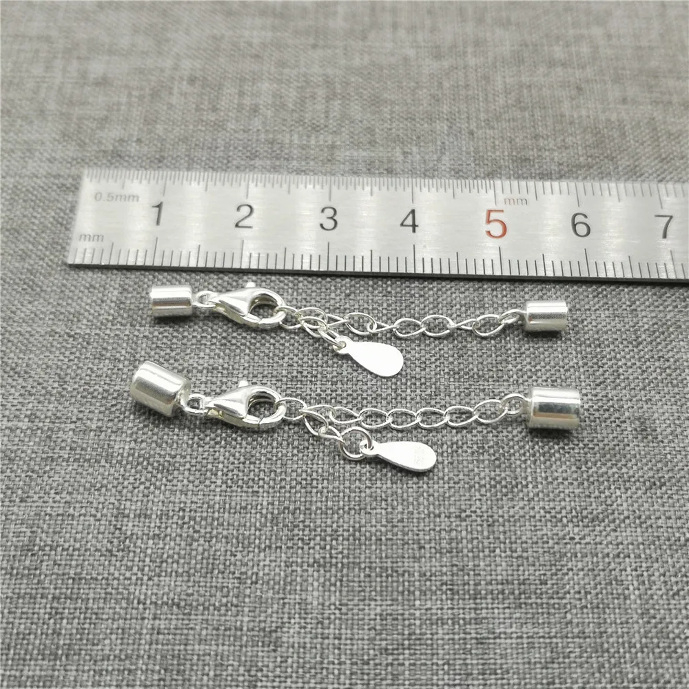 

6pcs of 925 Sterling Silver Extender Extension Chains w/ End Cap Lobster Clasp