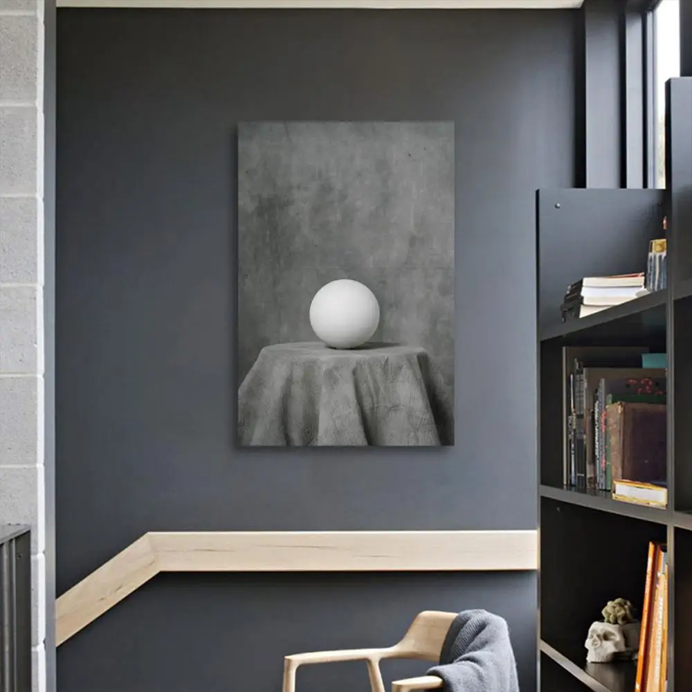 Black and White Drawing Cube Ball on the Table Wall Art Posters Prints Design for Living Room Home Decoration | Дом и сад