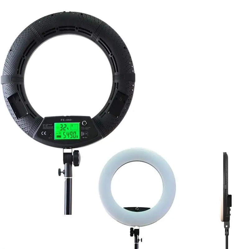 

Yidoblo FE-480II Studio Light 96W Bi-color Photo Studio LED Video Light Lamp LCD Display LED Ring Lamp