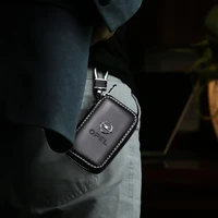 zipper leather car key case auto keychain cover remote control accessories for opel astra h g j insignia mokka zafira b vectra d