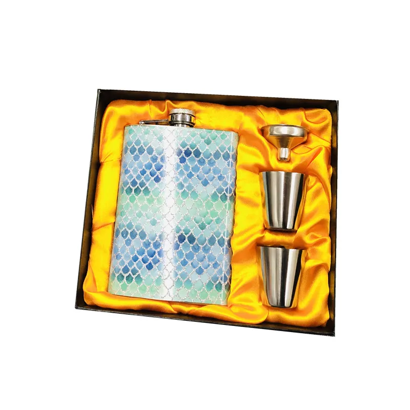 Большой размер 8 унций 304 нержавеющая сталь ликер бедра фляги Рыбная чешуя