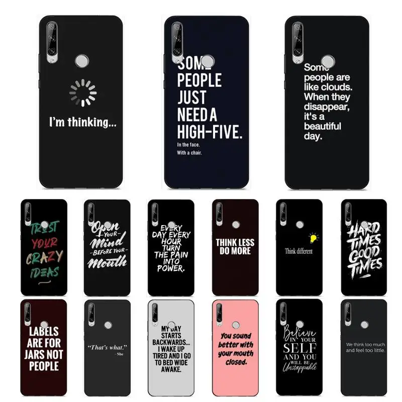 

FHNBLJ Cool Quote Funny Words Phone Case for Huawei Y 6 9 7 5 8s prime 2019 2018 enjoy 7 plus