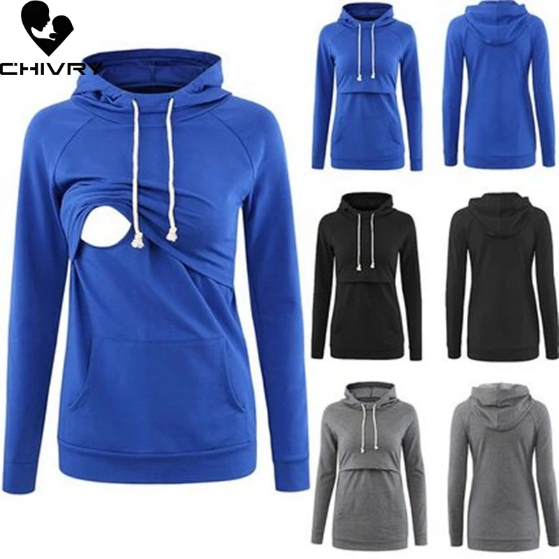 

Новинка Осень-зима 2020 Толстовка для беременных женщин однотонные толстовки с капюшоном топы для кормления грудью свитшот для беременных