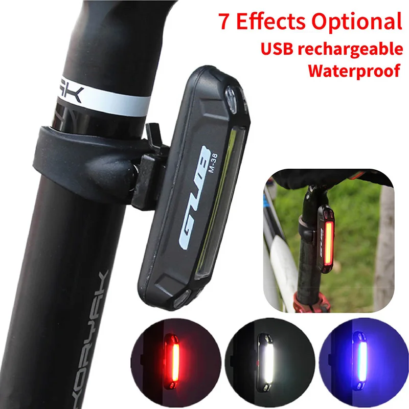 

GUB MTB Road Bike Light Safety Warning Lights USB Rechargeable Front Rear Lamp Bicycle Tail Light 100 lumens Seatpost LED Light
