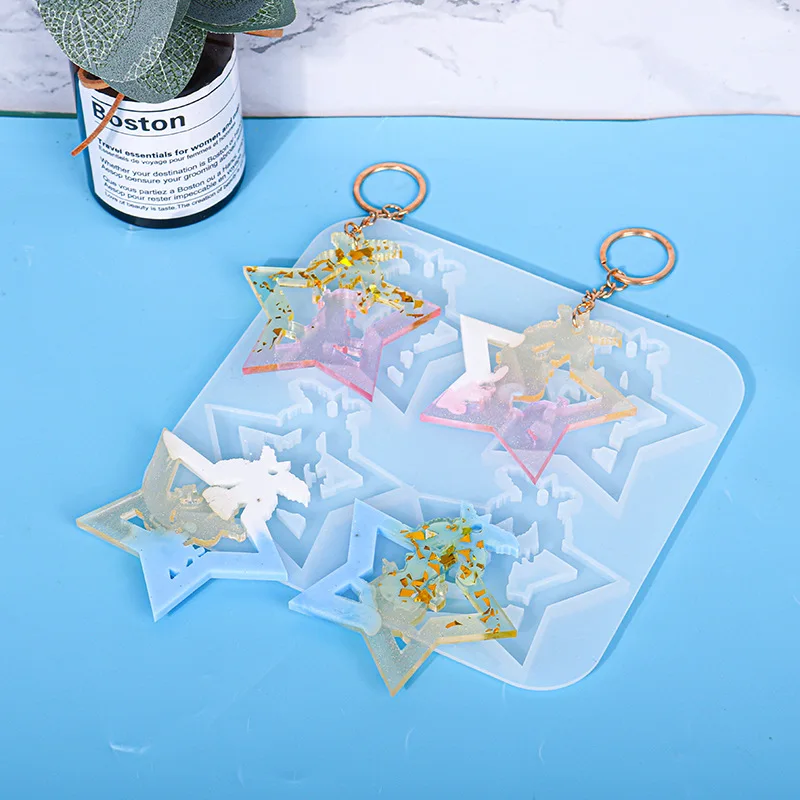 

Epoxy Mold Christmas Deer Star Keychain Silicone Mold DIY Pendant Pendant Jewelry Pendant Pendant Epoxy Mold