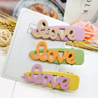 Милые заколки для волос карамельного цвета с надписями Love девочек аксессуары