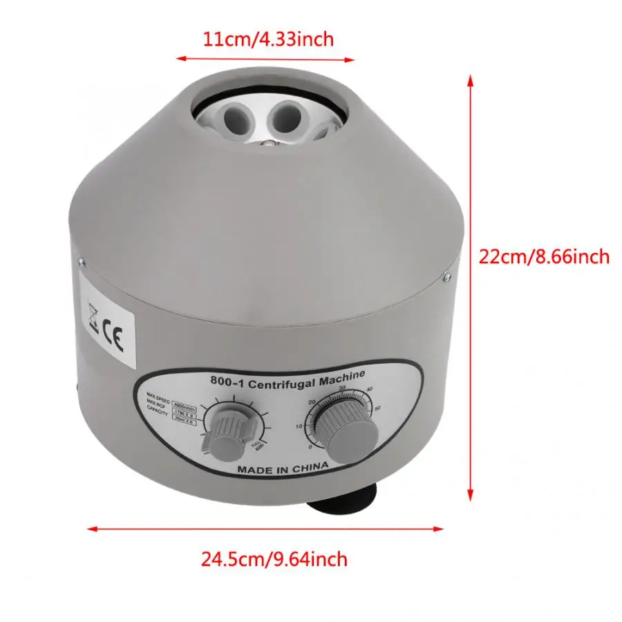 

25W 4000RPM Laboratory Electric Centrifuge Medical Practice Machine 6x20ml Lower-speed Desktop Centrifuge With Timer 220V/110V
