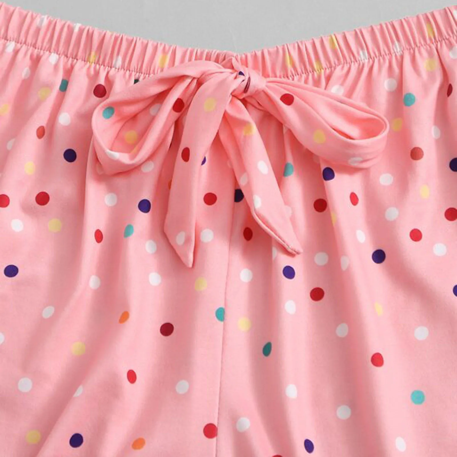 

Multicolored dots printing Pajamas Sets Ladies Sexy Pajamas Home Service Suit Sexy pocket Top Sleepwear Sets conjuntos de pijama