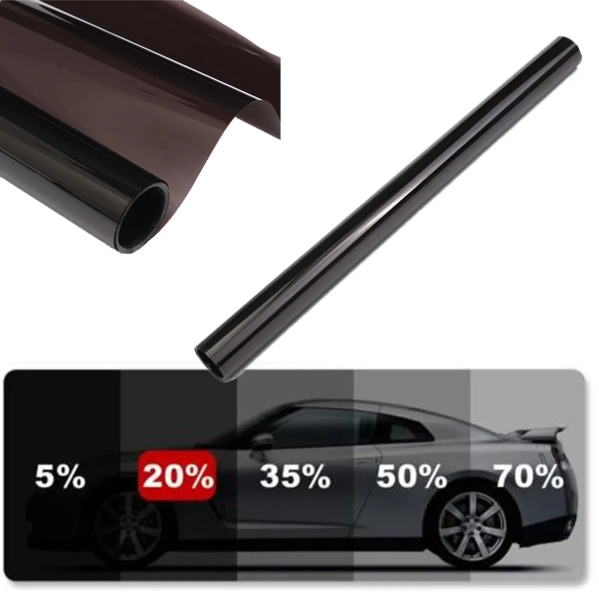 

50x600cm Car Window Tint Film Glass VLT 1% 5% 15% 20% 30% 35% 50% Roll 1 PLY Car Auto House Commercial Solar Protection Summer