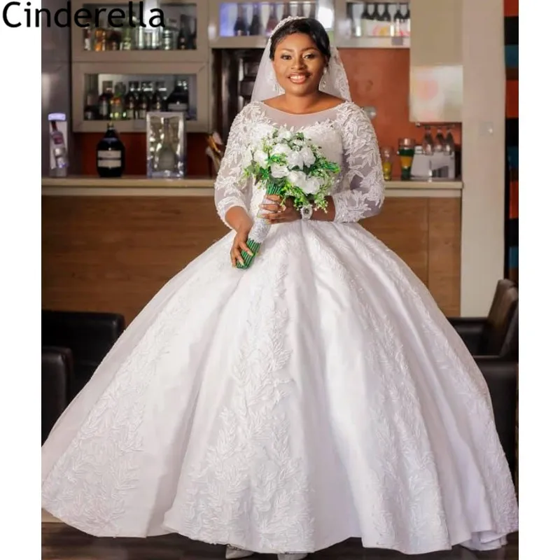 

Свадебные платья с длинным рукавом высшего качества атласные кружевные свадебные платья с аппликацией Свадебные платья со шнуровкой сзади...