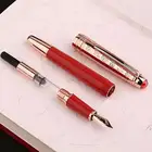 Новый P135 металла Смола перьевая ручка Efмаленький изогнутое перо ручка резной узор камень топ-чернильно-ручка офисная, деловая писать подарочные ручки