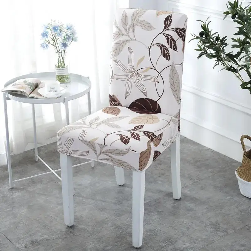 

Spandex Elastic Printing Dining Chair Slipcover Modern Removable Anti-dirty Kitchen Seat Case Stretch Chair Cover for Banquet