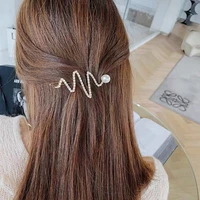 2021 new trend women metal hair clip geometric hairpin gold moon round hairgrip barrette girls hair accessories