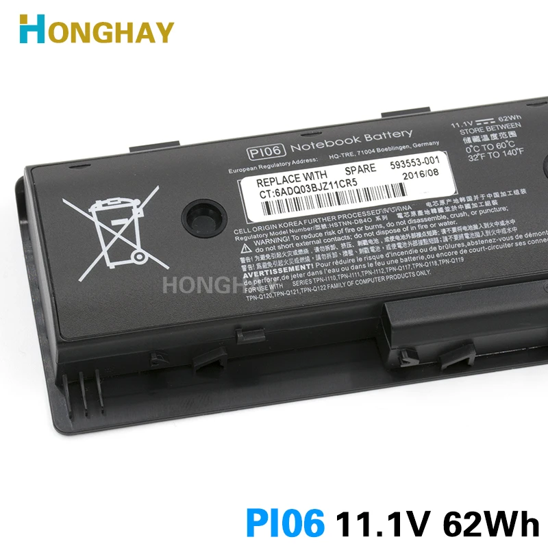 Honghay PI06 62Wh аккумуляторная батареядля ноутбука hp Pavilion14 15t ENVY 17Z UB4N HSTNN-DB4O TPN-Q117 TPN-Q118 TPN-Q119 TPN-Q120 TPN-Q121