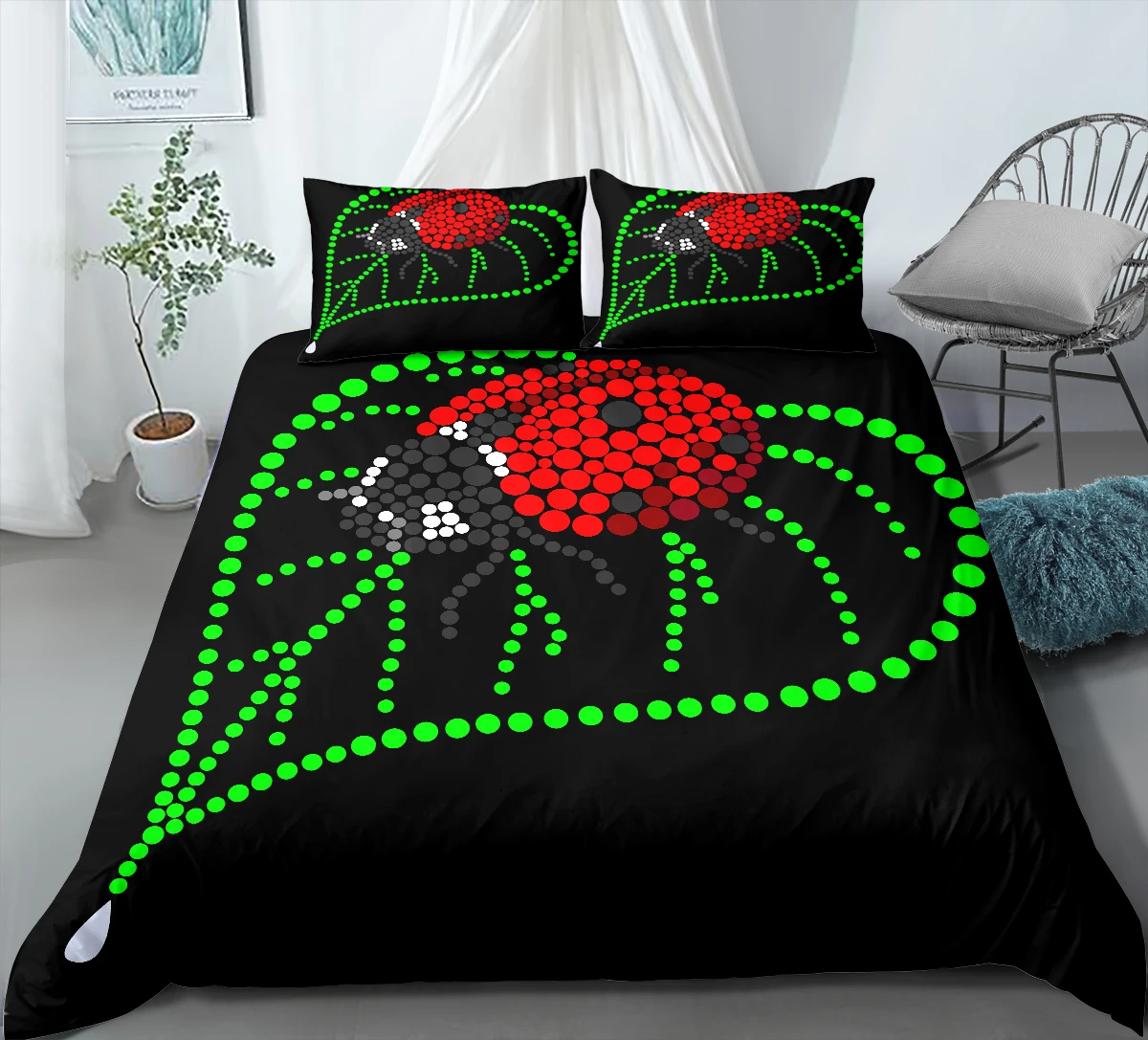 

New Insect Printed Down Quilt Cover Cartoon Ladybug Bee Scorpion Double Queen Quilt Cover Quilt Cover Bedding