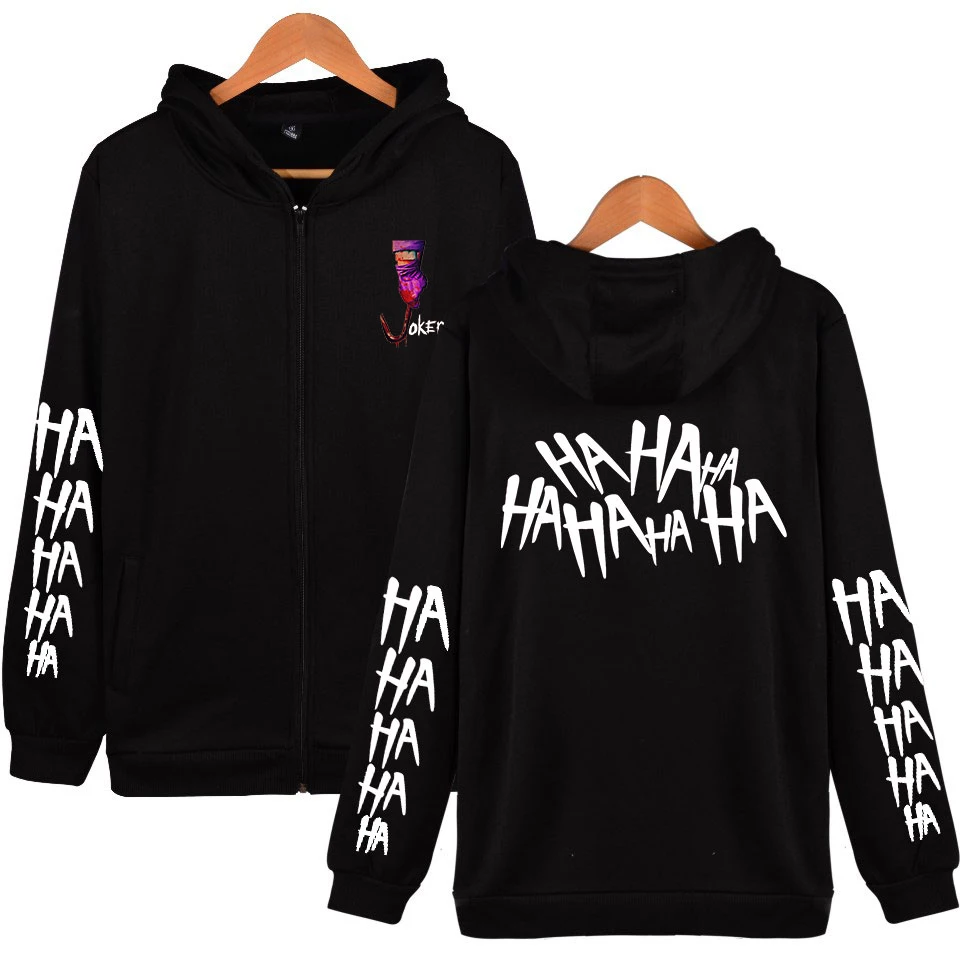 Мужская толстовка на молнии теплая флисовая куртка с принтом Джокера модная