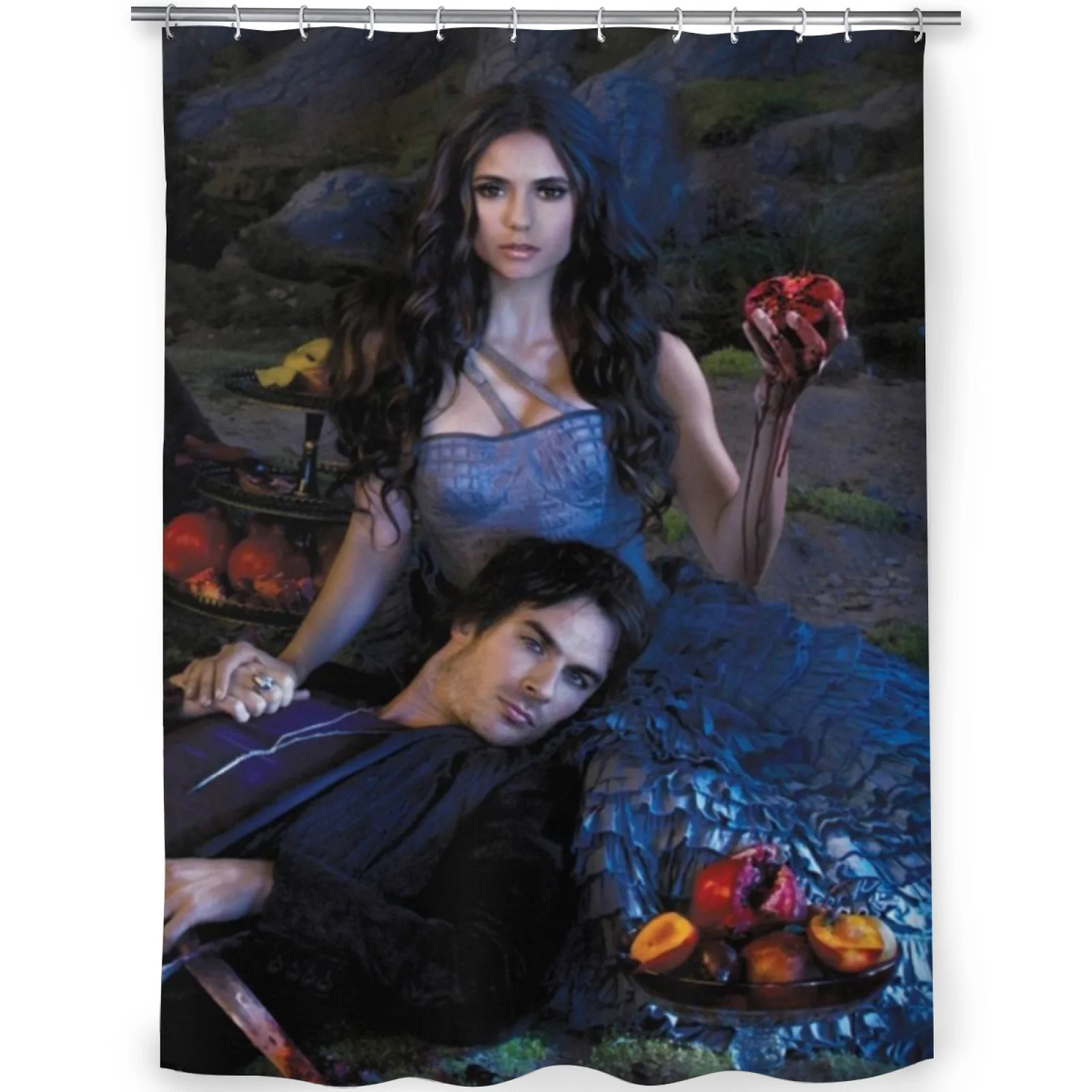 

Bathroom Shower Curtain 3D Waterproof and Mildew Proof The Vampire Diaries Environmentally Friendly Toilet Curtain_xxgyl29