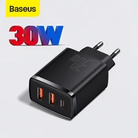baseus 30w charger type c pd fast charging 3 ports usb quick phone charger for iphone xiaomi samsung