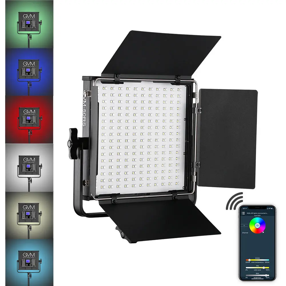 

GVM 50RS RGB светильник для фотосъемки свет s правый свет фотостудия Светодиодная панель лампы для камеры Фотографическая лампа светодиоды