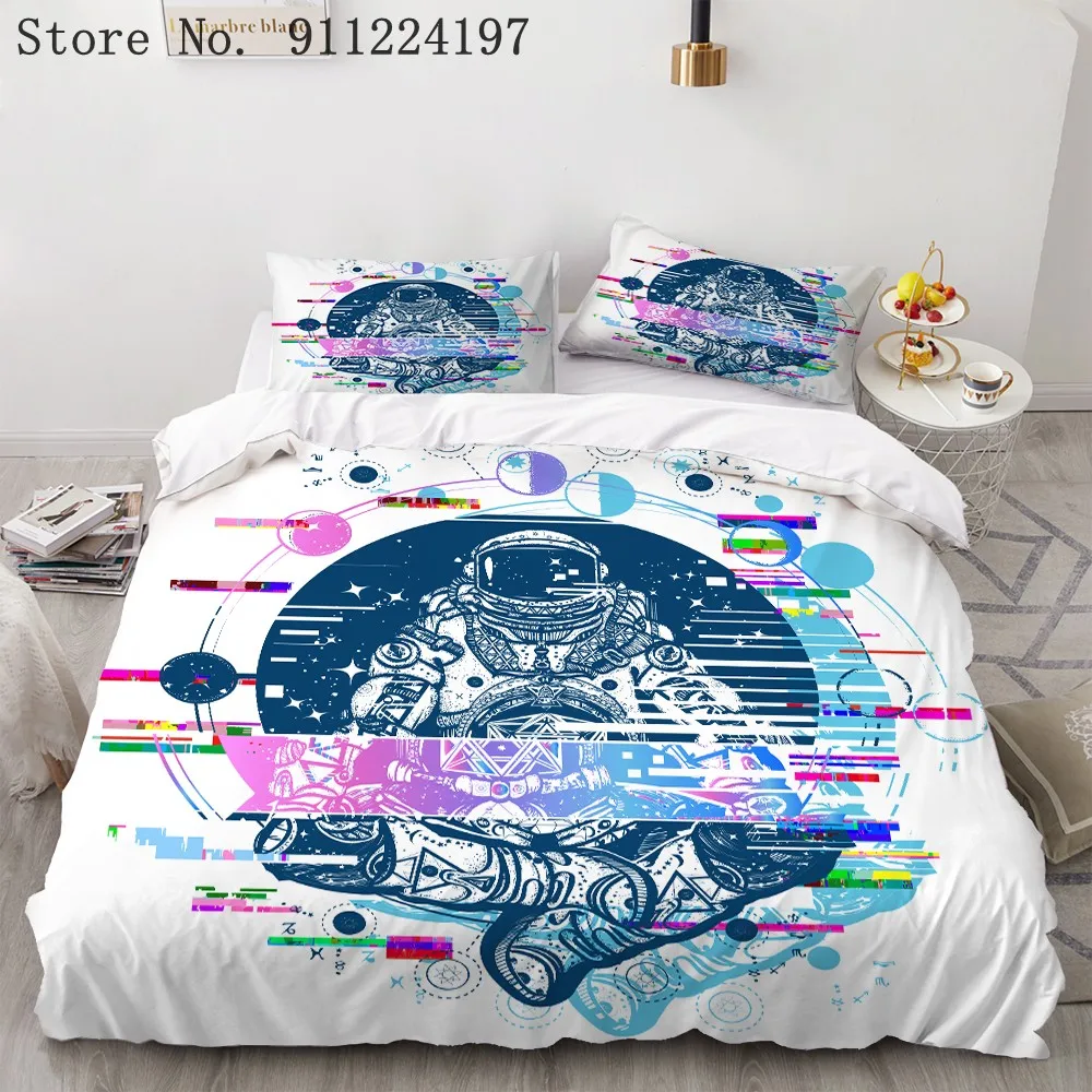 3D космонавта печать 3 шт. пододеяльник Стёганое одеяло декоративная наволочка на