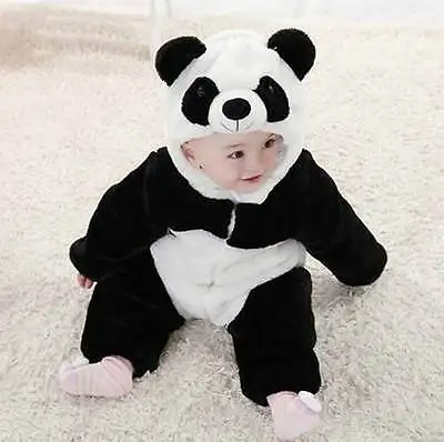 Комбинезон детский черно-белый с капюшоном | Одежда для малышек