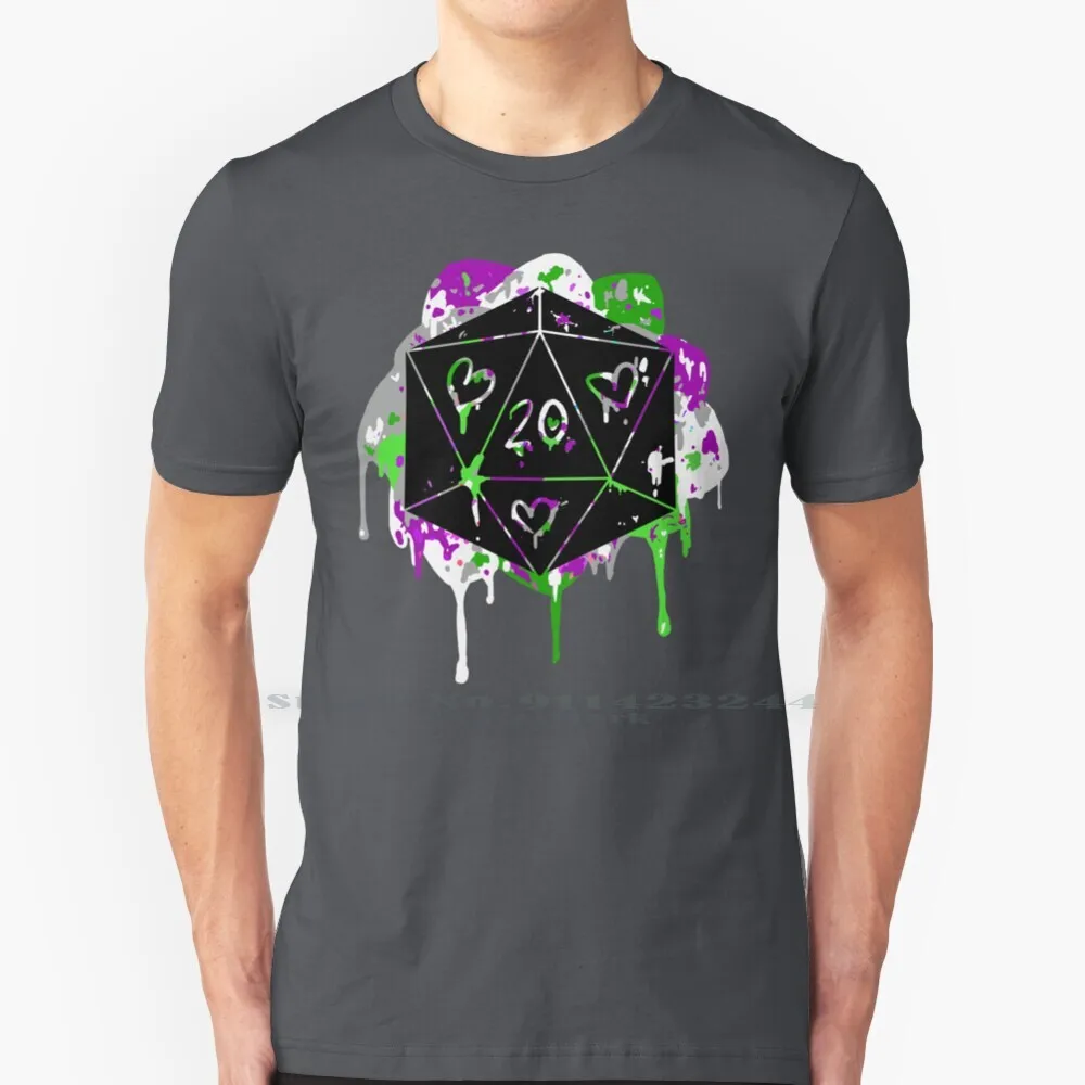 

Футболка Stealth Aroace Pride Dice Print хлопковая, 6XL для художников с ограниченными возможностями и 5e игральных костей, игральные кости Dnd D Art D Dice D D20 D20 Art